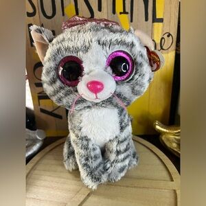 Vintage Ty Beanie Boo 'Kiki' the Gray Tabby kitty cat 🐱